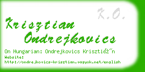 krisztian ondrejkovics business card